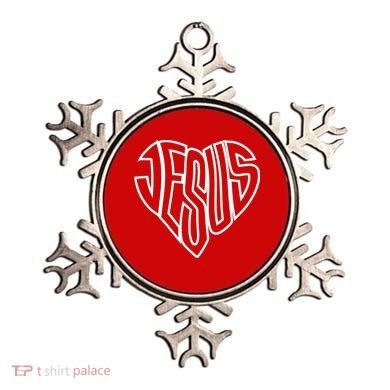 JESUS In The Shape Of A Heart Ornament
