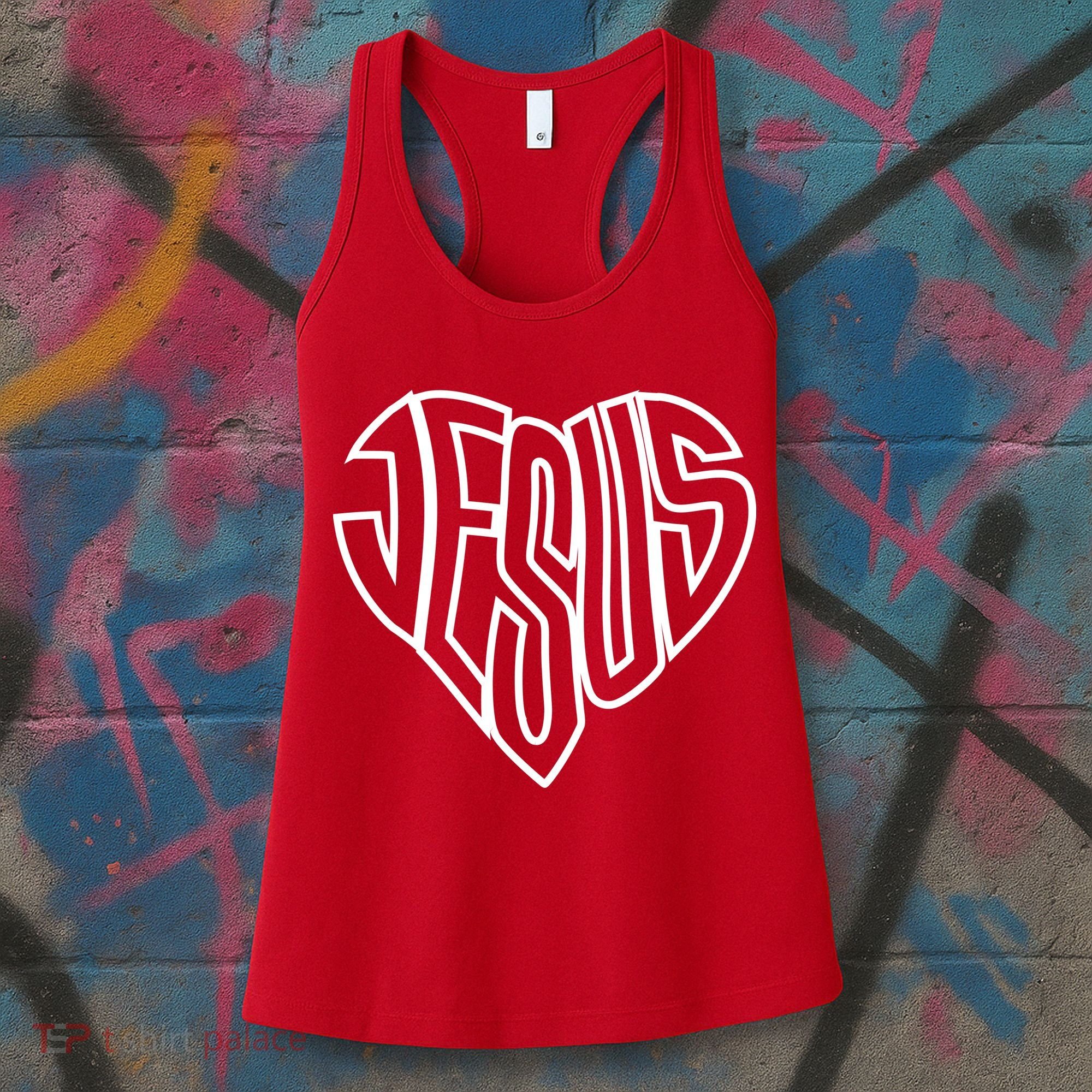 JESUS In The Shape Of A Heart Women's Tank Top