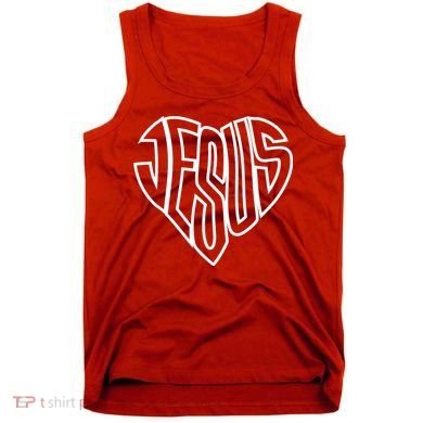 JESUS In The Shape Of A Heart Tank Top