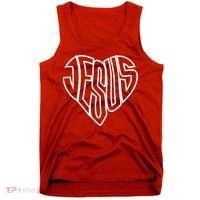 JESUS In The Shape Of A Heart Tank Top thumb 0