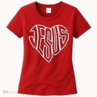 JESUS In The Shape Of A Heart Women's T-Shirt thumb 0