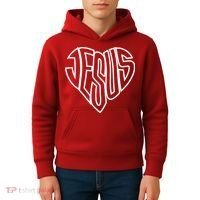 JESUS In The Shape Of A Heart Kids Hoodie thumb 4