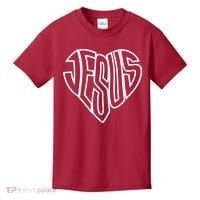 JESUS In The Shape Of A Heart Kids T-Shirt thumb 0