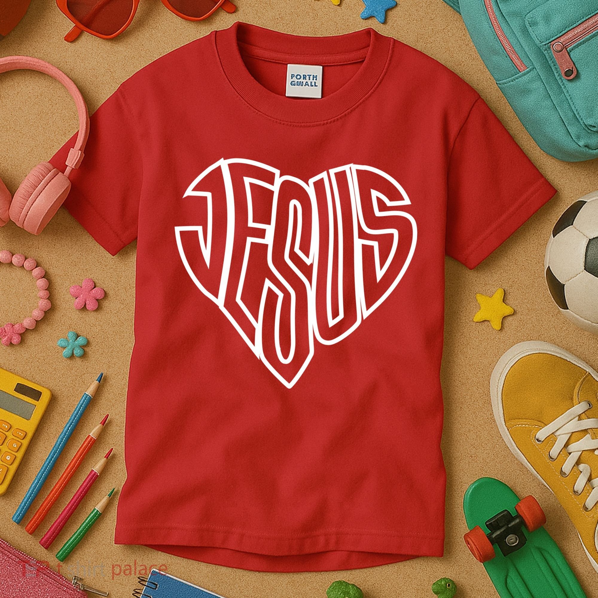 JESUS In The Shape Of A Heart Kids T-Shirt