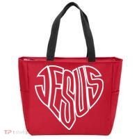 JESUS In The Shape Of A Heart Tote Bag thumb 0
