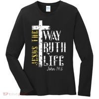 Jesus is the way truth and life John 146 Women's Long Sleeve Shirt thumb 0