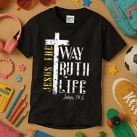 Jesus is the way truth and life John 146 Kids T-Shirt thumb 3