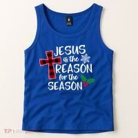 Jesus Is The Reason For The Season Christian Christmas Meaningful Gift Tank Top thumb 2