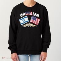 Jerusalem Israel Usa American Flag Women's Sweatshirt thumb 0