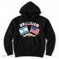 Jerusalem Israel Usa American Flag Hoodie thumb 0