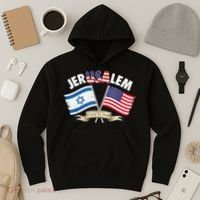 Jerusalem Israel Usa American Flag Hoodie thumb 3