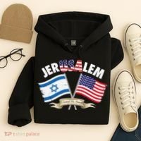 Jerusalem Israel Usa American Flag Hoodie thumb 4