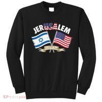Jerusalem Israel Usa American Flag Sweatshirt thumb 0
