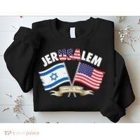 Jerusalem Israel Usa American Flag Sweatshirt thumb 2