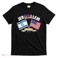 Jerusalem Israel Usa American Flag T-Shirt thumb 0
