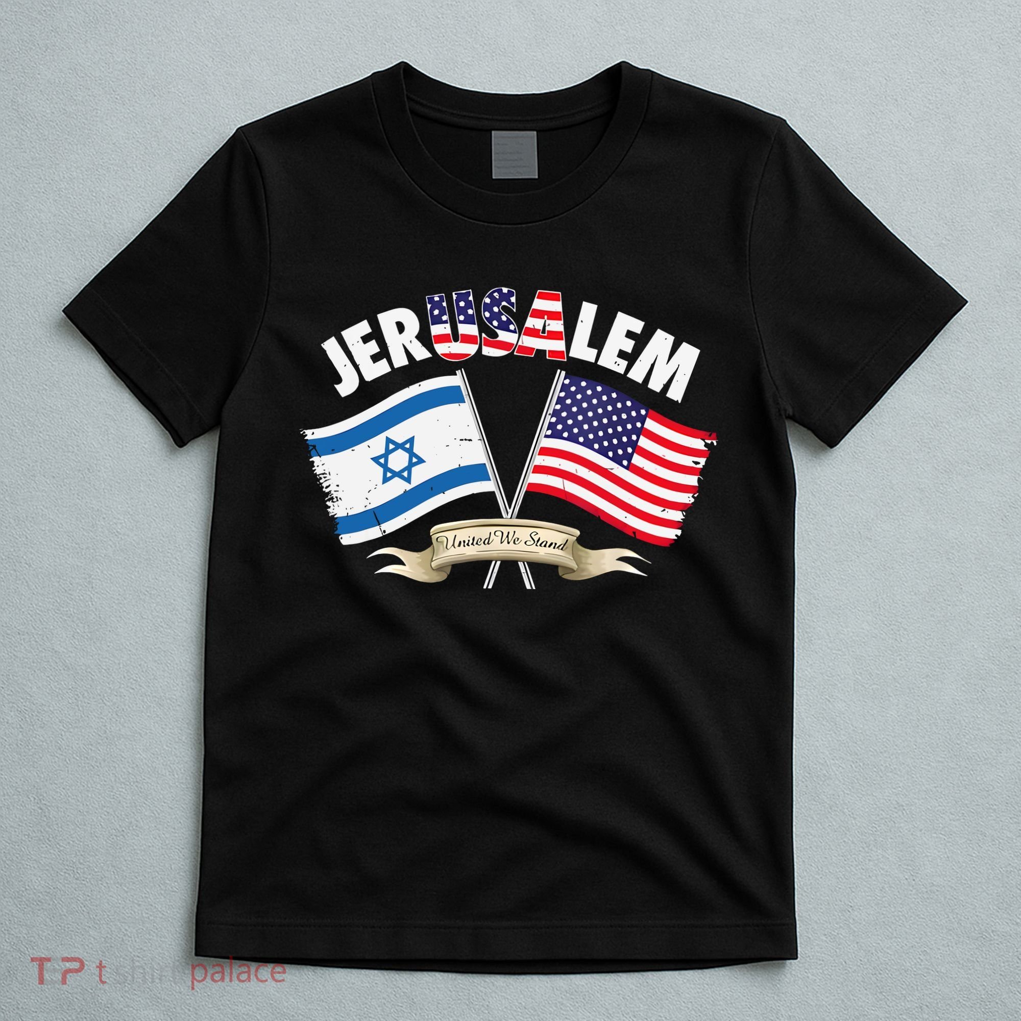 Jerusalem Israel Usa American Flag T-Shirt