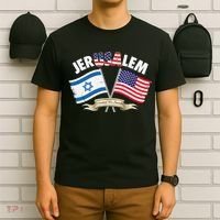 Jerusalem Israel Usa American Flag T-Shirt thumb 6