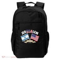 Jerusalem Israel Usa American Flag Backpack thumb 0