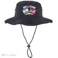 Jerusalem Israel Usa American Flag Bucket Hat thumb 0