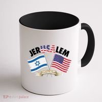 Jerusalem Israel Usa American Flag Coffee Mug thumb 1
