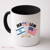 Jerusalem Israel Usa American Flag Coffee Mug thumb 0