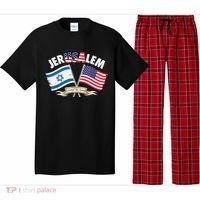 Jerusalem Israel Usa American Flag Pajama Set thumb 0