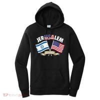 Jerusalem Israel Usa American Flag Women's Hoodie thumb 0