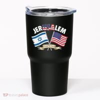 Jerusalem Israel Usa American Flag Tumbler thumb 0