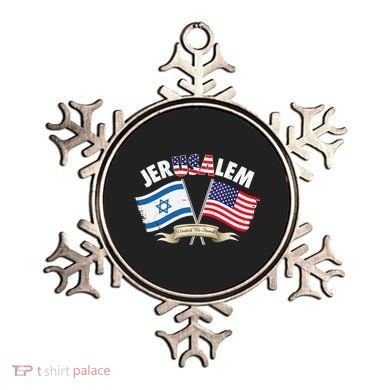 Jerusalem Israel Usa American Flag Ornament