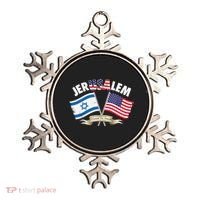 Jerusalem Israel Usa American Flag Ornament thumb 0