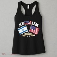 Jerusalem Israel Usa American Flag Women's Tank Top thumb 3
