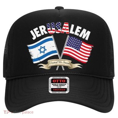 Jerusalem Israel Usa American Flag Hat