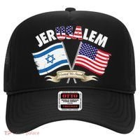 Jerusalem Israel Usa American Flag Hat thumb 0