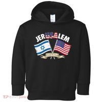 Jerusalem Israel Usa American Flag Toddler Hoodie thumb 0