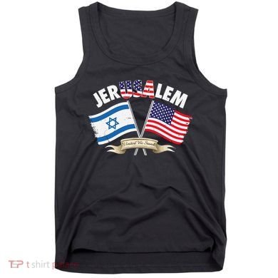 Jerusalem Israel Usa American Flag Tank Top