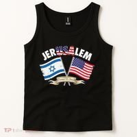 Jerusalem Israel Usa American Flag Tank Top thumb 2