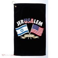 Jerusalem Israel Usa American Flag Golf Towel thumb 0