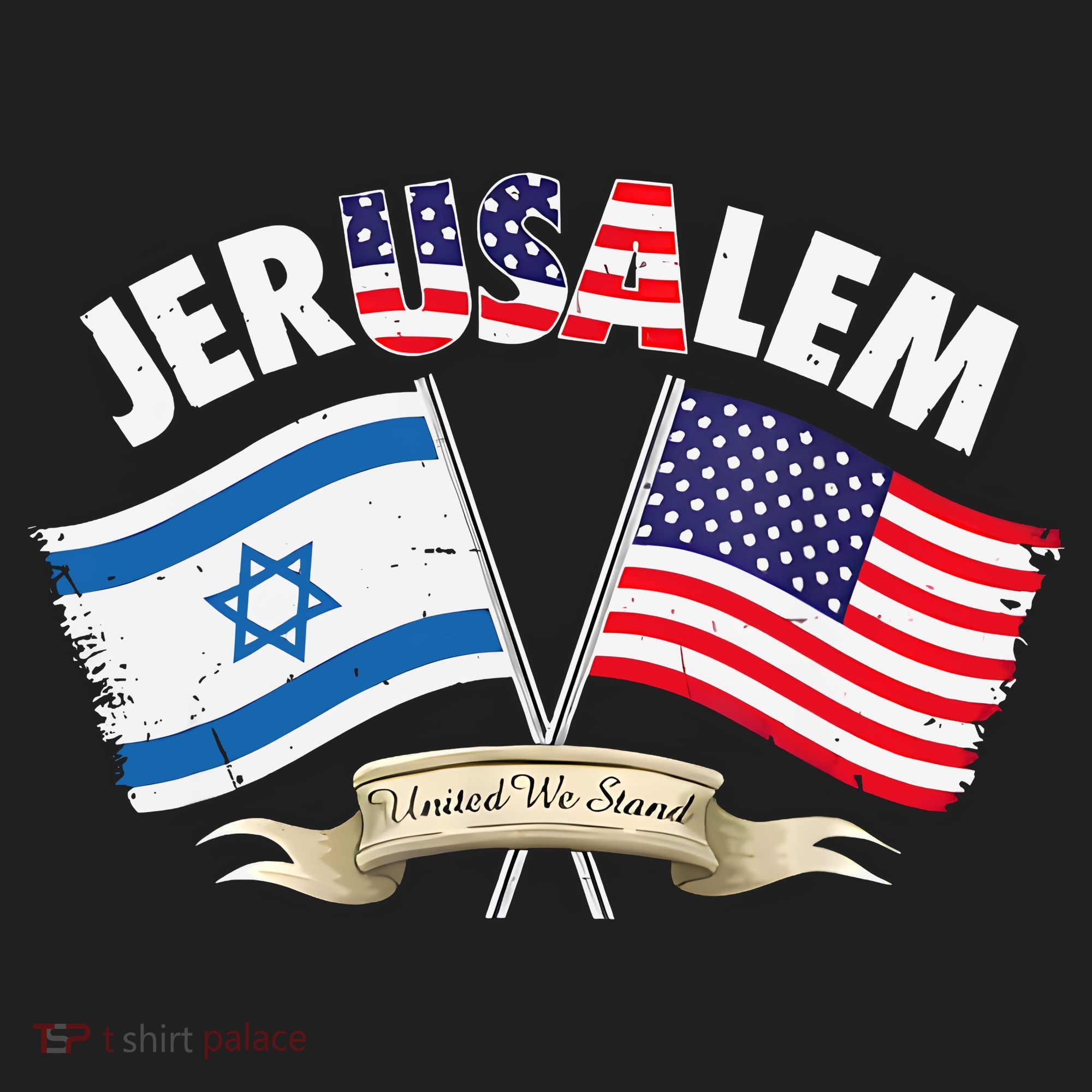 Jerusalem Israel Usa American Flag Golf Towel