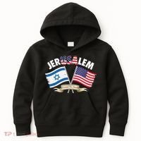 Jerusalem Israel Usa American Flag Kids Hoodie thumb 0