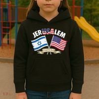 Jerusalem Israel Usa American Flag Kids Hoodie thumb 3