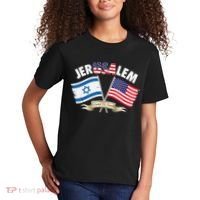 Jerusalem Israel Usa American Flag Kids T-Shirt thumb 2