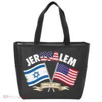 Jerusalem Israel Usa American Flag Tote Bag thumb 0