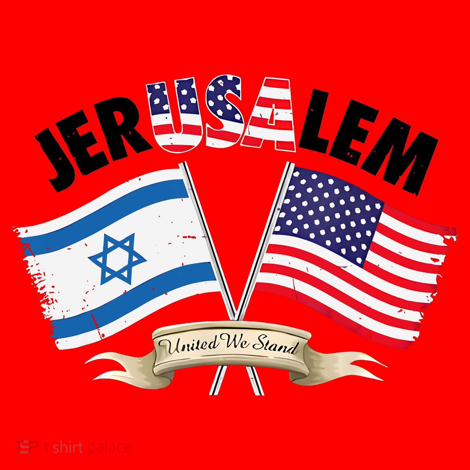 Jerusalem Israel Usa American Flag Santa Hat