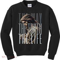 Jesus Is Way Truth And The Life Catholic Bible Quote Kids Sweatshirt thumb 0