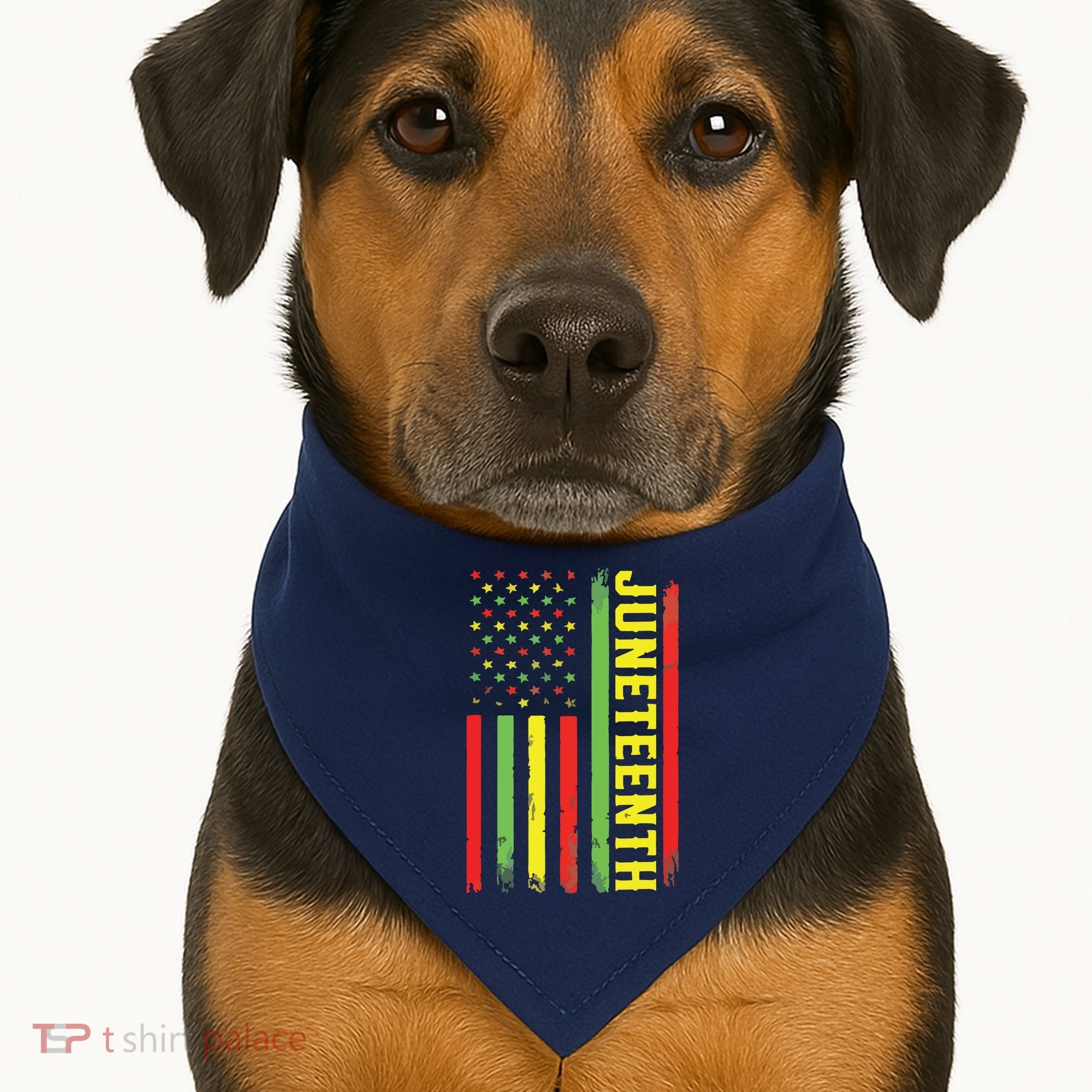 Juneteenth June 19th 1865 Juneteenth Black Freedom Day Flag USA-Made Doggie Bandana