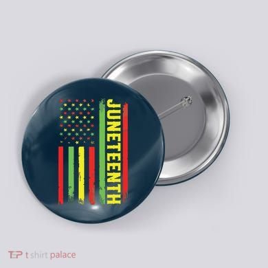 Juneteenth June 19th 1865 Juneteenth Black Freedom Day Flag Button