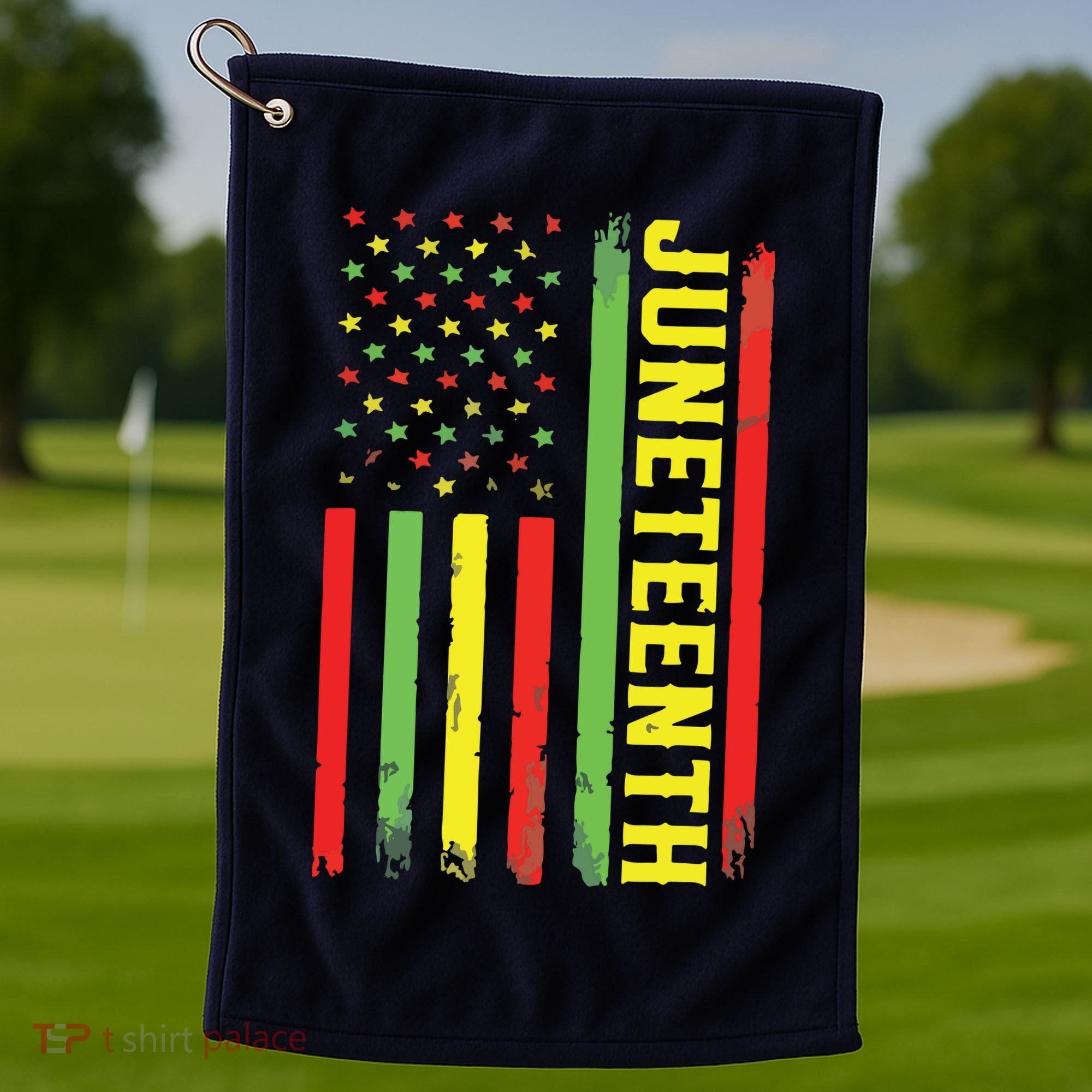 Juneteenth June 19th 1865 Juneteenth Black Freedom Day Flag Golf Towel