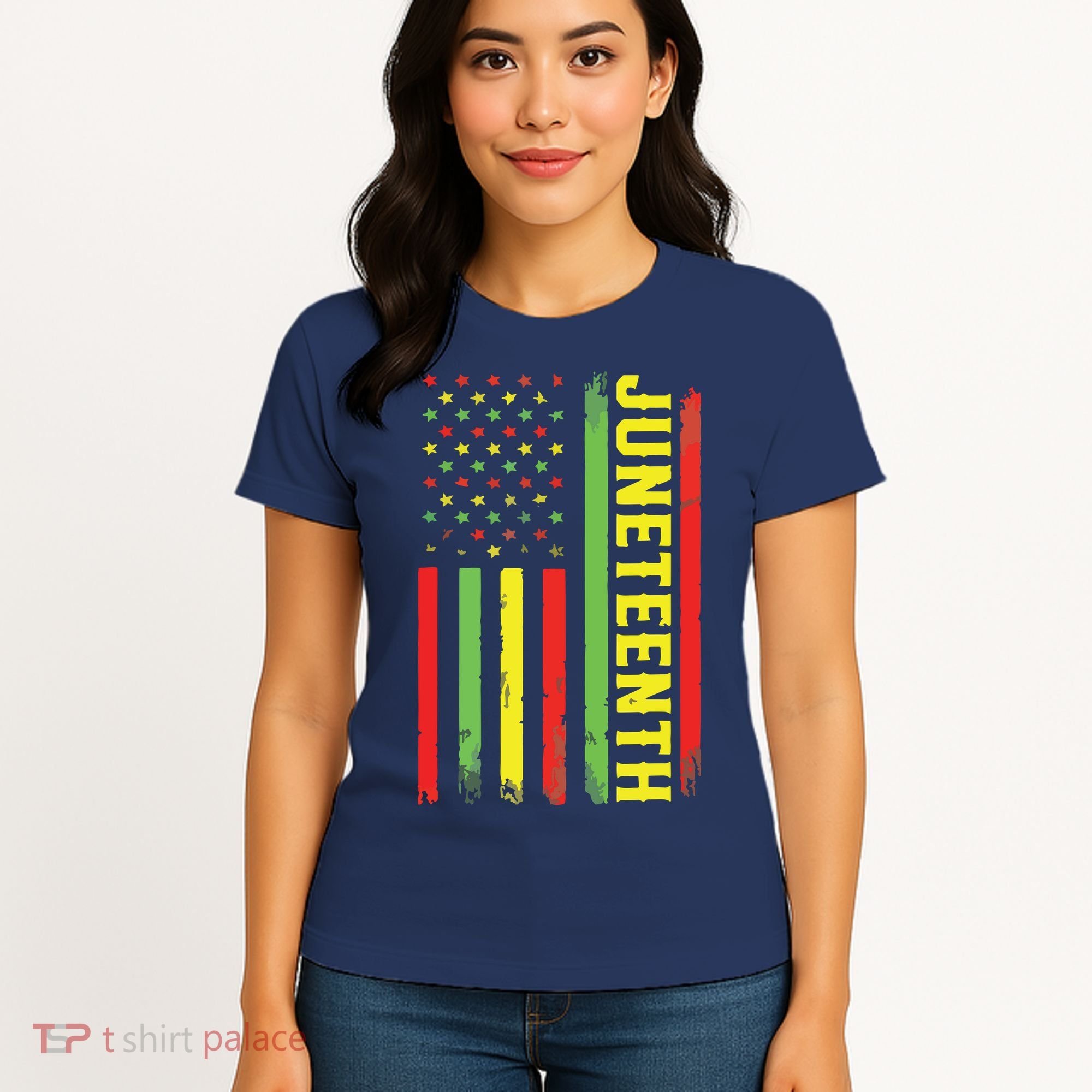 Juneteenth June 19th 1865 Juneteenth Black Freedom Day Flag Women's T-Shirt