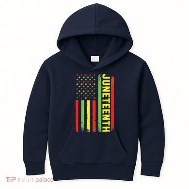 Juneteenth June 19th 1865 Juneteenth Black Freedom Day Flag Kids Hoodie