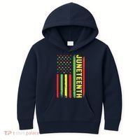Juneteenth June 19th 1865 Juneteenth Black Freedom Day Flag Kids Hoodie thumb 0